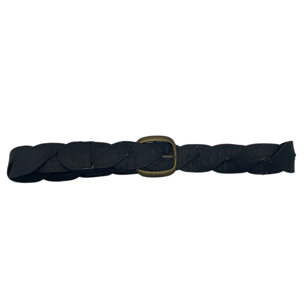 Woven Black Leather Belt